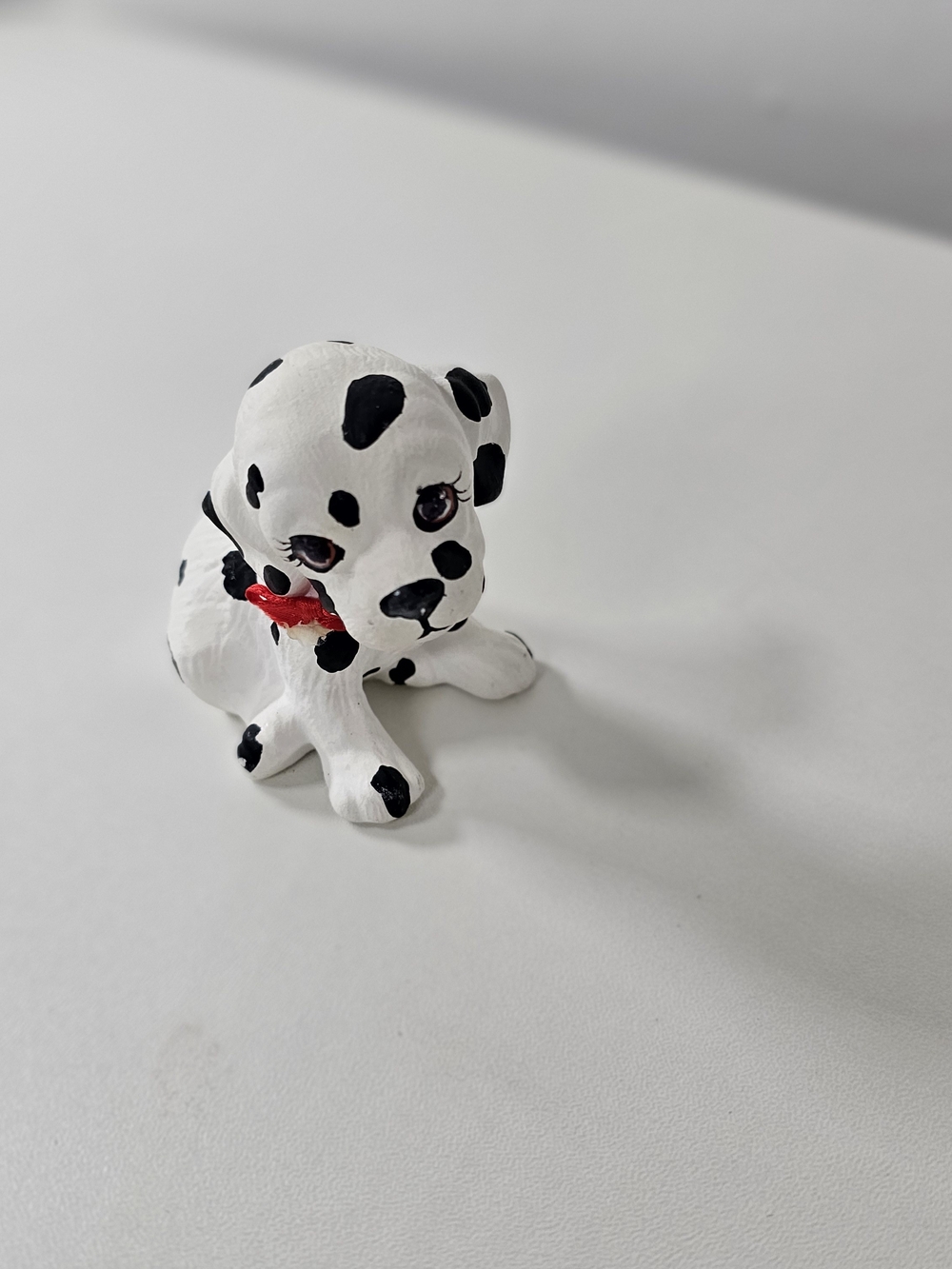 Dalmatian Puppy Dog Figurine - White with Black Spots